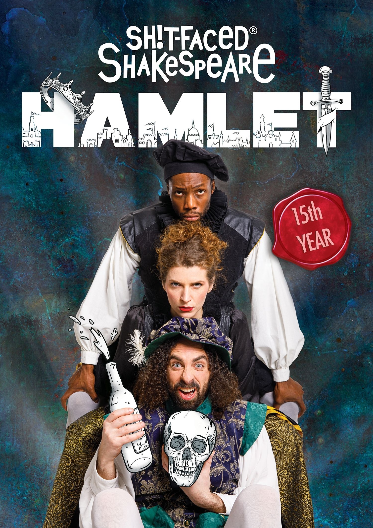 Three Victorian Themed People, the text says 'Hamlet'