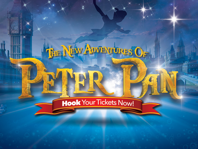 A person flying, text says 'The New Adventures of Peter Pan'